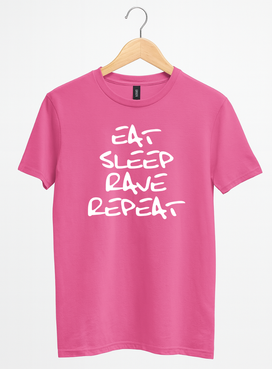 Eat Sleep Rave Repeat T-Shirt | EDM Festival Tee for Ravers & Electronic Music Lovers