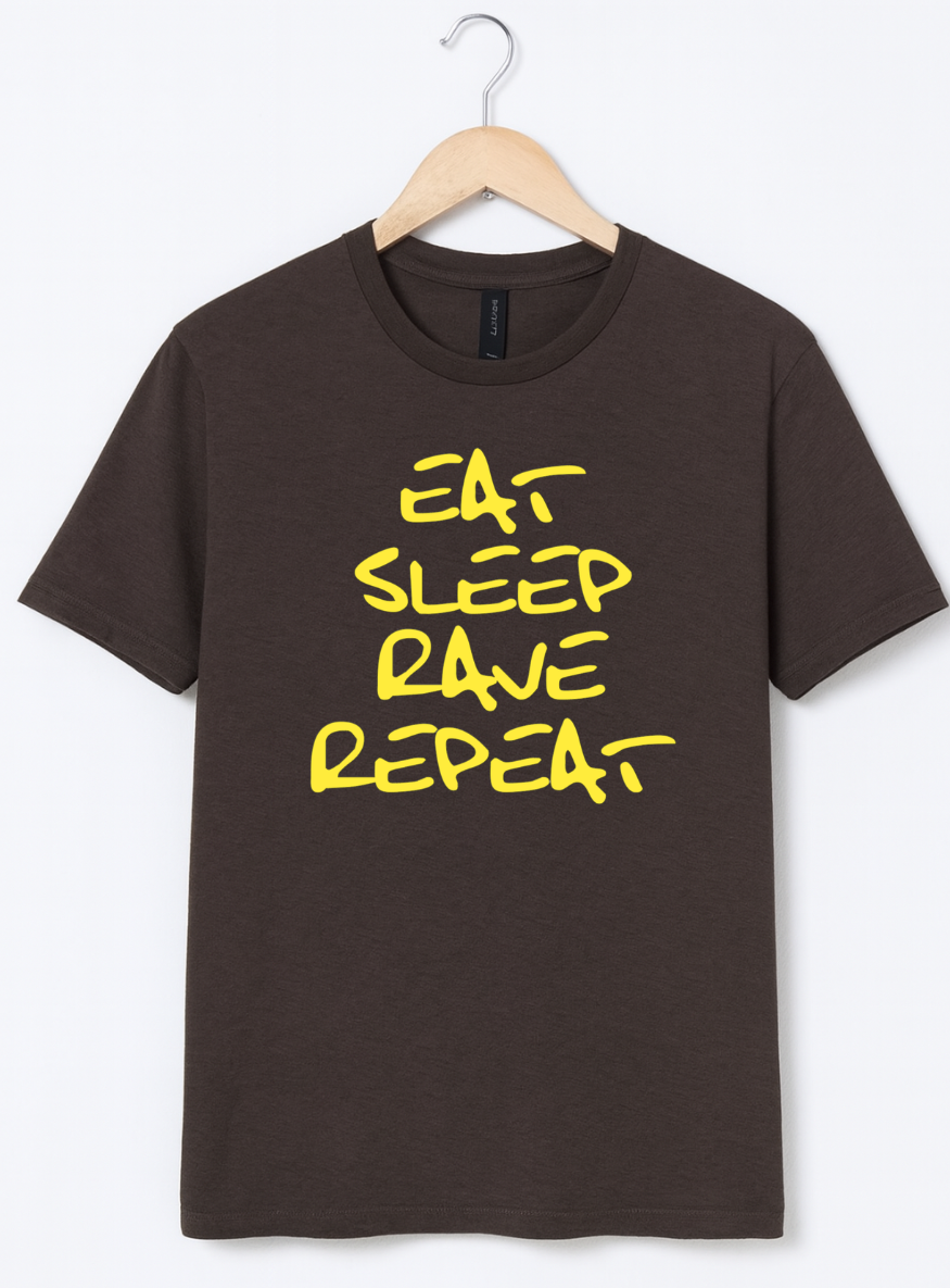 Eat Sleep Rave Repeat T-Shirt | EDM Festival Tee for Ravers & Electronic Music Lovers