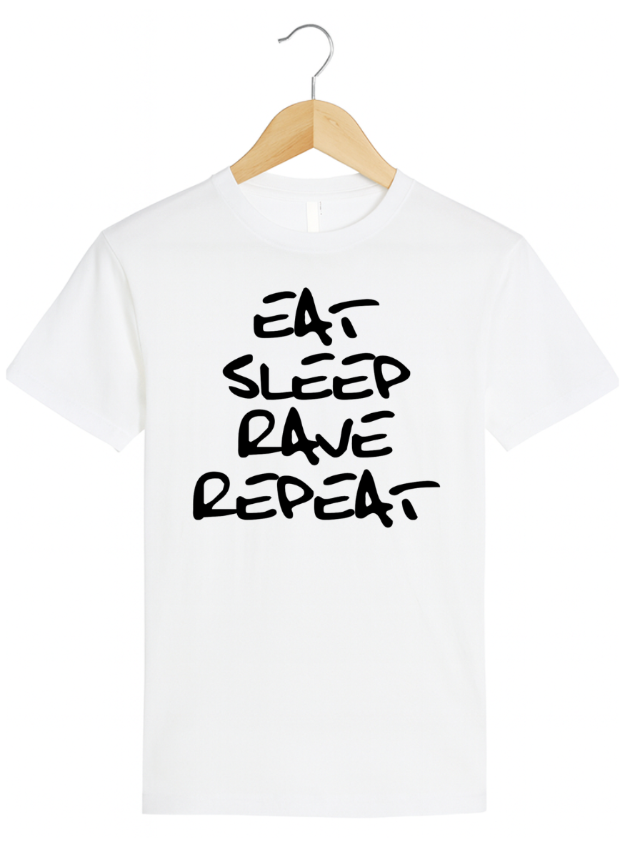 Eat Sleep Rave Repeat T-Shirt | EDM Festival Tee for Ravers & Electronic Music Lovers
